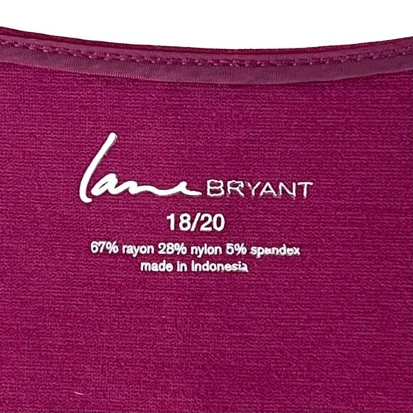 Lane Bryant Womens Size 18/20 Sleeveless V-Neck Cranberry Color Tank Top Zippers - Picture 5 of 14